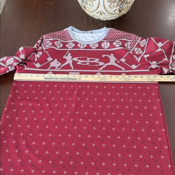 Boombah Men's maroon Ugly Sweater pullover Large. Baseball. Seasonal festive - Picture 4 of 12